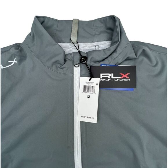 New RLX Ralph Lauren Men US M Grey Sweatshirt Zip Long Sleeve Sport Pullover - Picture 3 of 8